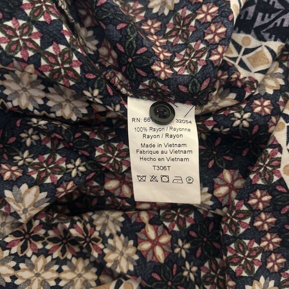 11 1 Tylho Anthropologie Blouse Size M Multicolor Floral - Picture 9 of 9